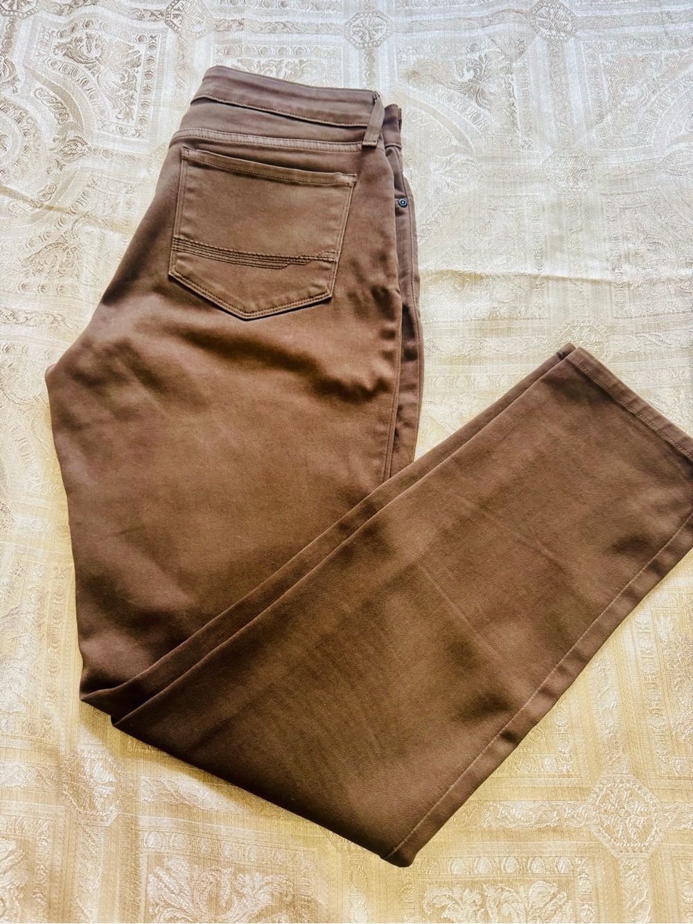 NYDJ Brown Stretch Straight Leg Jeans